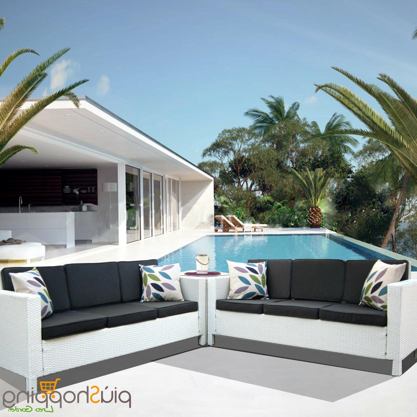 salotto giardino poly rattan divano set da