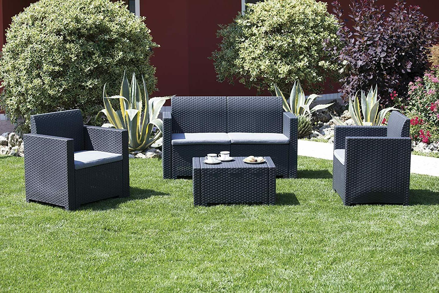 salotto giardino set divano poltrone e tavolino