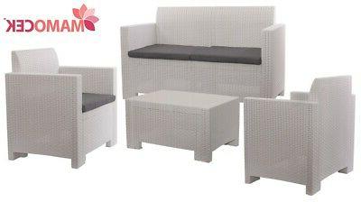 salotto set nebraska bianco sedie divano tavolino