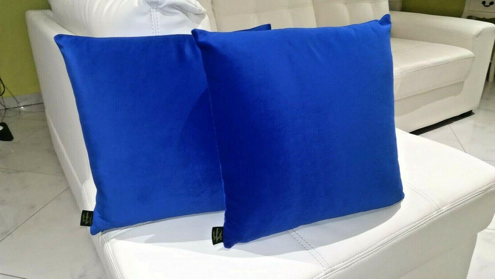 set 2 cuscini per divano velluto blu