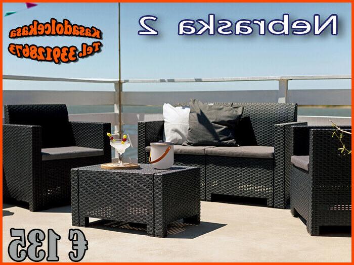 set divani esterno 4 pezzi polyrattan nebraska