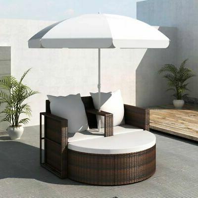 set divano da giardino in polirattan marrone