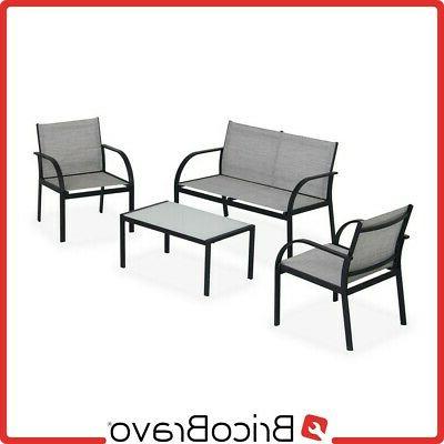 set salottino da giardino in acciaio divano