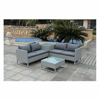 set salotto da esterno divano angolo tavolino