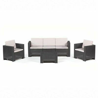 set salotto da esterno giardino rattan set