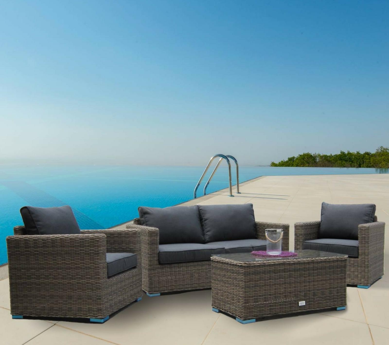 set salotto da giardino esterno in rattan