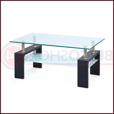 tavolino in vetro da caffe 100x60 nero