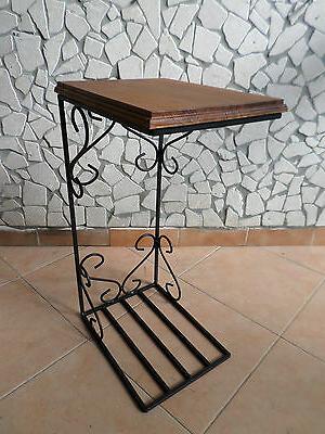 tavolino tavolo ferro battuto legno salva spazio