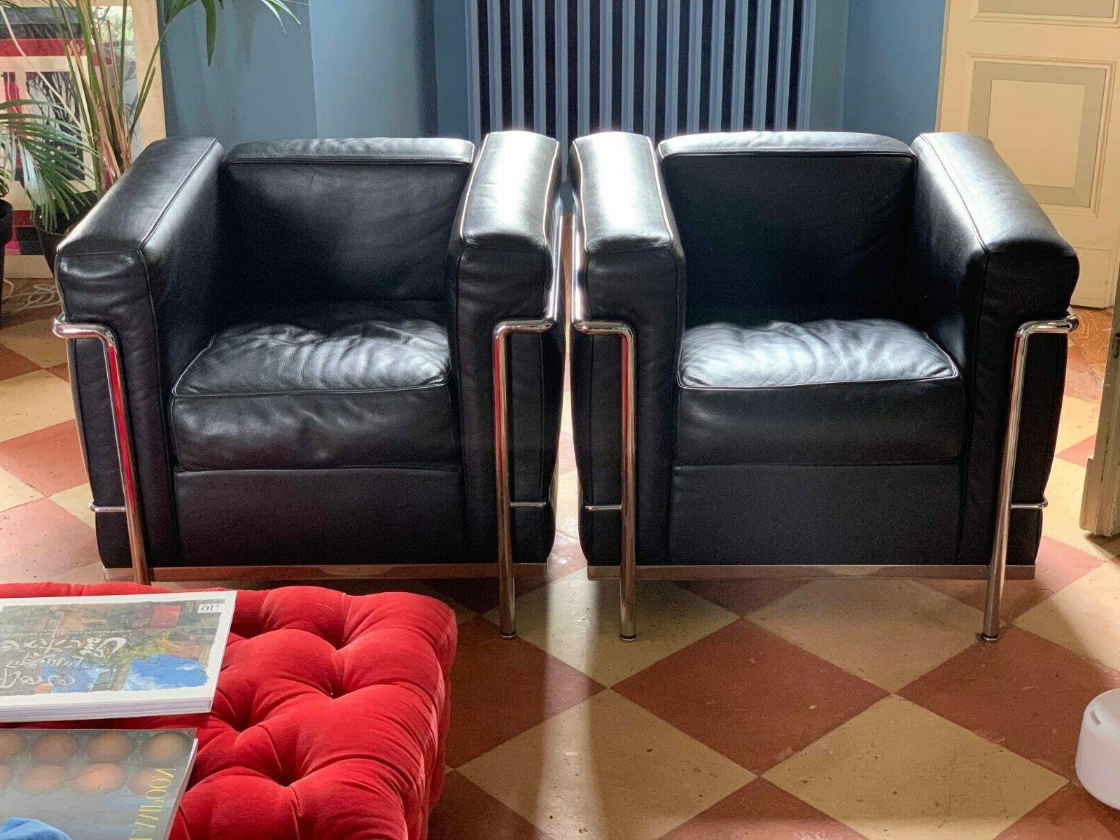 una poltrona lc2 le corbusier pelle nera