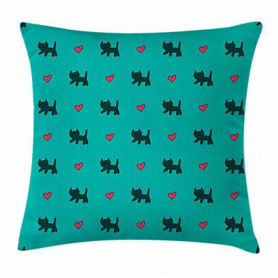 verde acqua coperture cuscino del divano gattini
