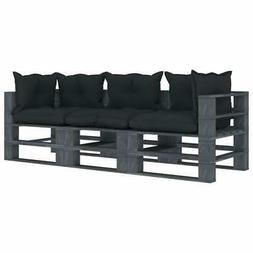 legno divano da giardino 3 posti cuscini