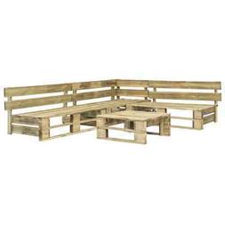 vidaXL Legno Massello Pino Set Divani Giardino su Pallet 4 p
