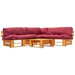 Da Giardino A Pallet 4 Pz Cuscini Rossi Sofa Esterni