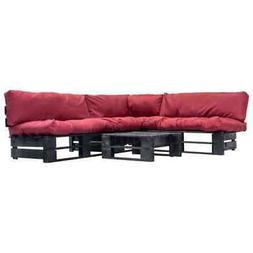 Da Giardino A Pallet 4 Pz Cuscini Rossi Sofa Esterni