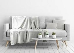Morbida Coperta Pile In Tinta Unita Moderno Colore Grigio