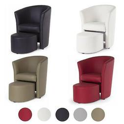 POLTRONA a POZZETTO con POUF in Ecopelle sedia poltroncina u