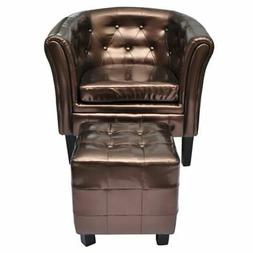 vidaXL Poltrona chesterfield ecopelle imbottita trapuntata p