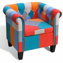 vidaXL Poltrona con Design Patchwork in Tessuto Elegante Rel