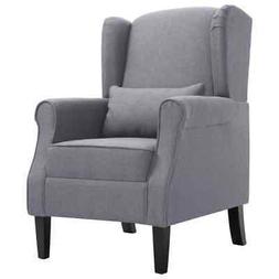 vidaXL Poltrona Grigio Scuro in Tessuto con Cuscino Classica