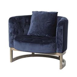 poltrona imbottita tessuto velluto blu elettrico design diva