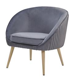 Poltrona in velluto grigio TROMSO