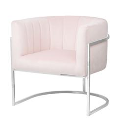 Poltrona in velluto rosa LARVIK