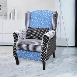 vidaXL Poltrona Patchwork Stile Pastorale Fiori in Stoffa Se