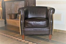 POLTRONA PELLE E TESSUTO PERIER CM 80X78X70