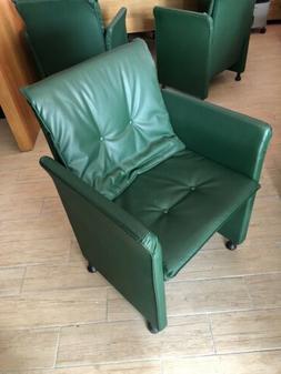 Poltrona Poltroncina verde scuro eco pelle ufficio sala d'at