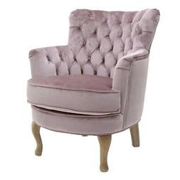 Poltrona provenzale francese velluto glam rosa antico capito