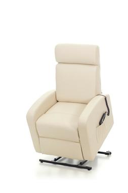 POLTRONA RELAX ALZAPERSONA IN ECOPELLE  CREMA 1 MOTORE ELETT