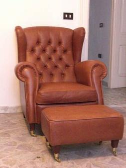 Poltrona Relax&nbsp; in Ecopelle con Poggiapiedi, rotelle, stile