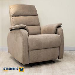 Poltrona relax manuale in tessuto microfibra camel L.76 P.90