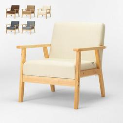 Poltrona sedia in legno design vintage scandinavo con bracci