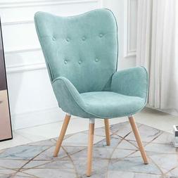 Poltrona Sedia Relax Tessuto Piedi Legno Imbottita Design Mo