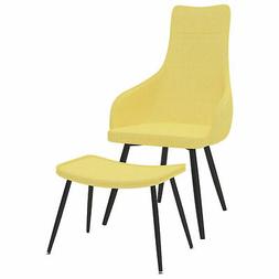 Poltroncina con Poggiapiedi Senape in Tessuto T8F9