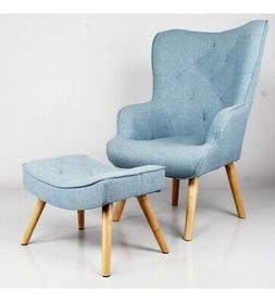 Poltroncina Scandinava Imbottita Poltrona + Tavolino Tessuto