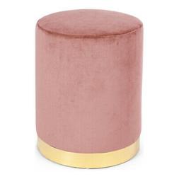 Pouf in Velluto Colore Rosa Antico con Base Oro modello Luci
