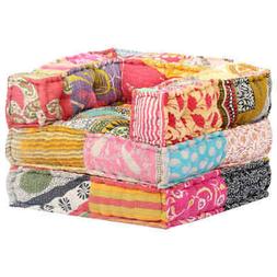 vidaXL Pouf Modulare Tessuto Motivo Patchwork Poltrona Imbot