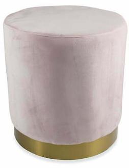 Pouf Poggiapiedi &Oslash;47x50 cm in Velluto Soriani Rosa Cipria