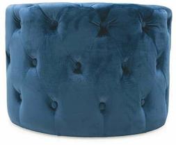 Pouf Poggiapiedi Sgabello Tondo &Oslash;60 cm in Velluto Soriani B