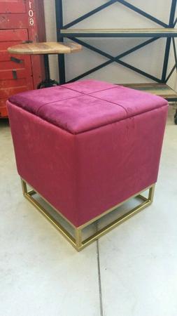 Pouf puf contenitore glamour rosa fuxia quadrato velluto