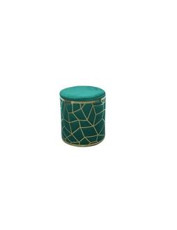 pouff cilindrico con trama oro Brandani