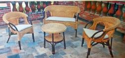 Salottino mando salotto set esterno completo in Vimini  tavo