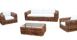 salotto da esterno giardino terrazzo rattan gigante naturale