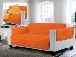 Salva Divano Microfibra Double Face 2 Posti Giallo Arancio