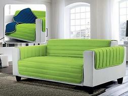 Salva Divano Microfibra Double Face 2 Posti Verde Mela Blu S