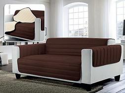 Salva Divano Microfibra Double Face 3 Posti Marrone Panna