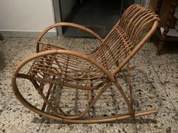 SEDIA A DONDOLO POLTRONA BAMBINI BIMBO NATURALE VIMINI DONDO