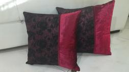 Set 2 cuscini arredo casa design patchwork jacquard velluto 